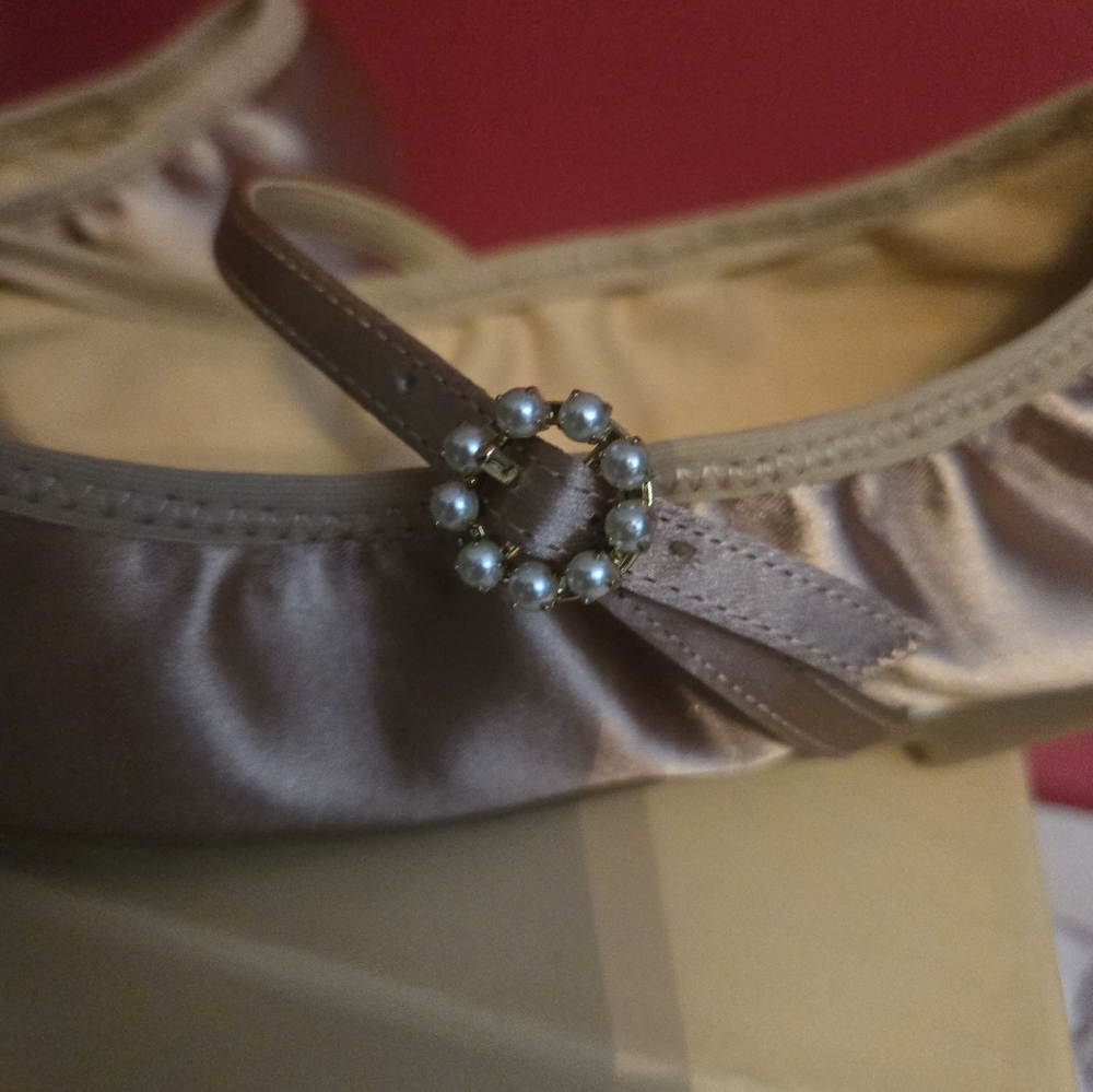 Badgley Mischka Pink and Brown Flats with Mary Jane Style - Picture 3 of 4